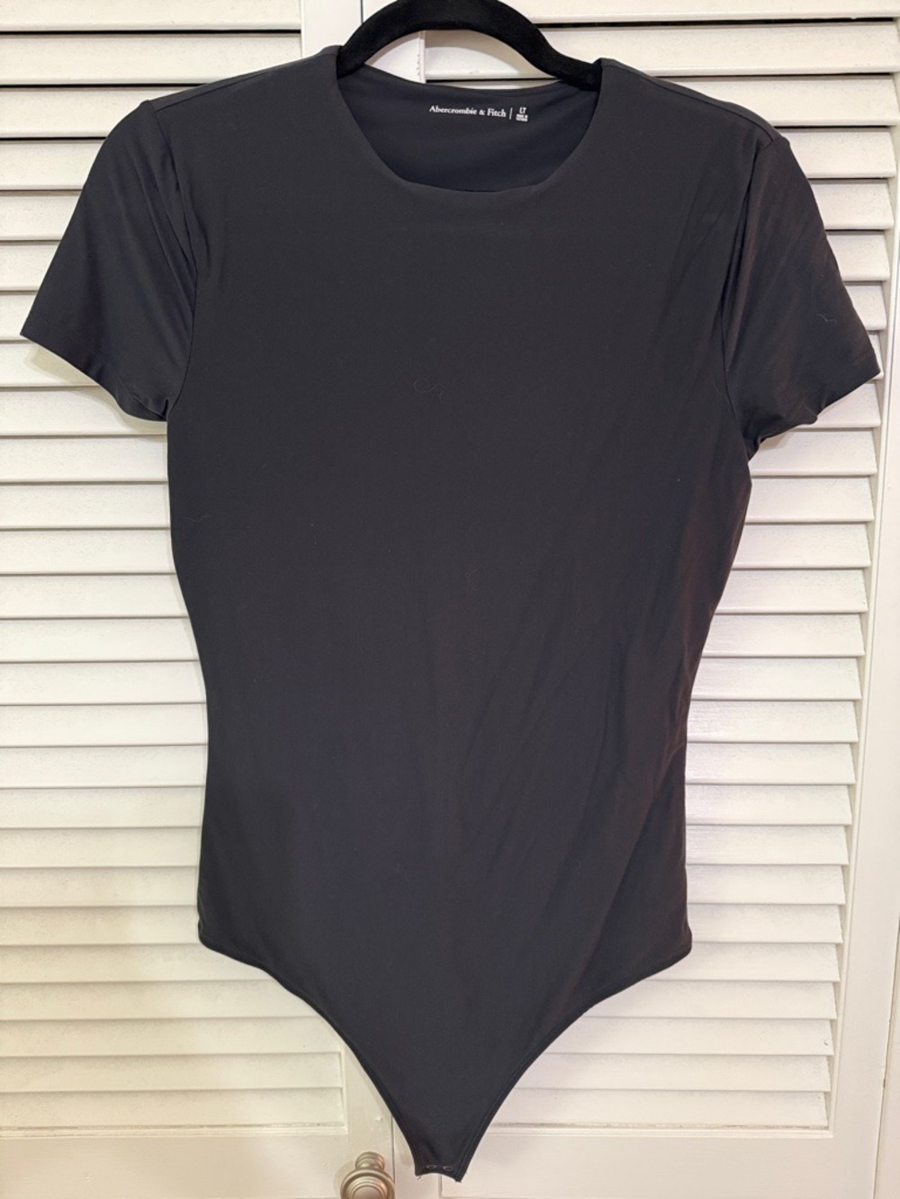 Abercrombie & Fitch Black Short-Sleeve Crewneck Bodysuit